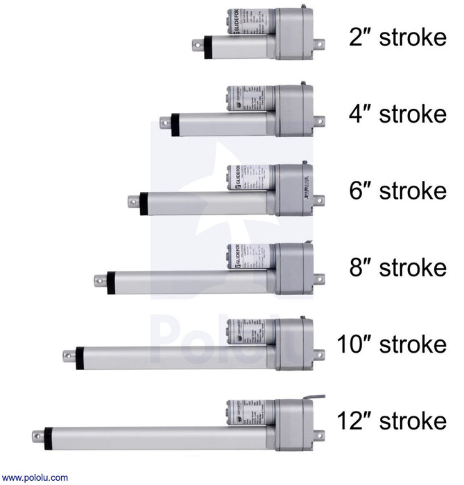 Glideforce LACT6-12V-10 Light-Duty Linear Actuator: 25kgf, 6" Stroke (5.9" Usable), 1.1"/s, 12V