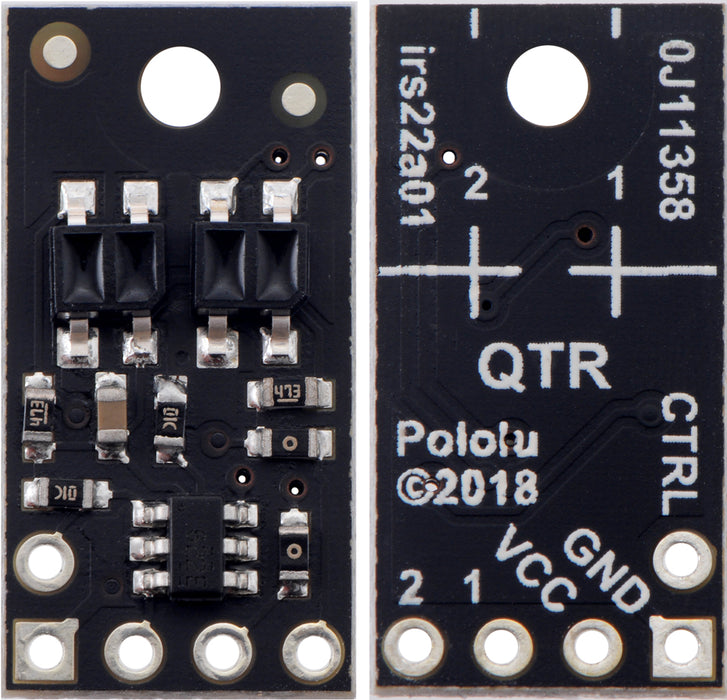 QTR-HD-02A Reflectance Sensor Array: 2-Channel, 4mm Pitch, Analog Output