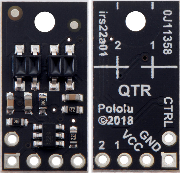 QTR-HD-02RC Reflectance Sensor Array: 2-Channel, 4mm Pitch, RC Output