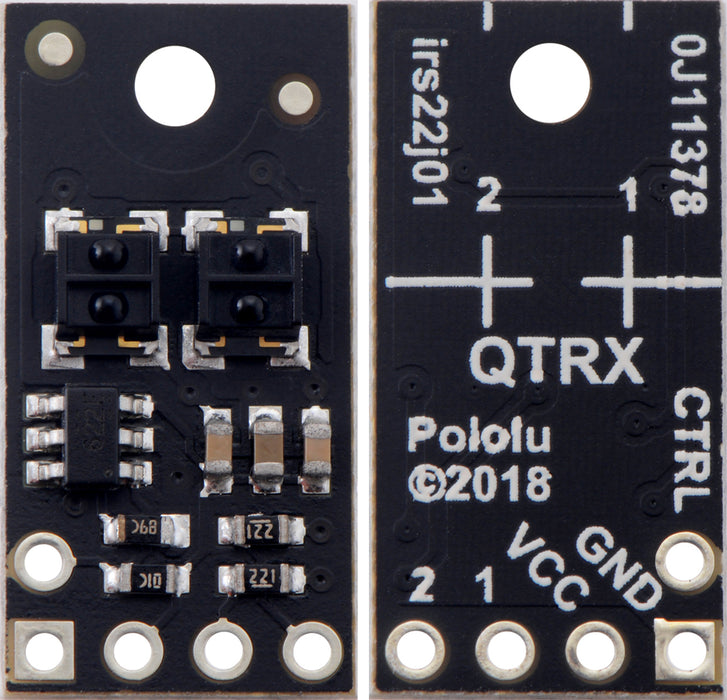 QTRX-HD-02RC Reflectance Sensor Array: 2-Channel, 4mm Pitch, RC Output, Low Current