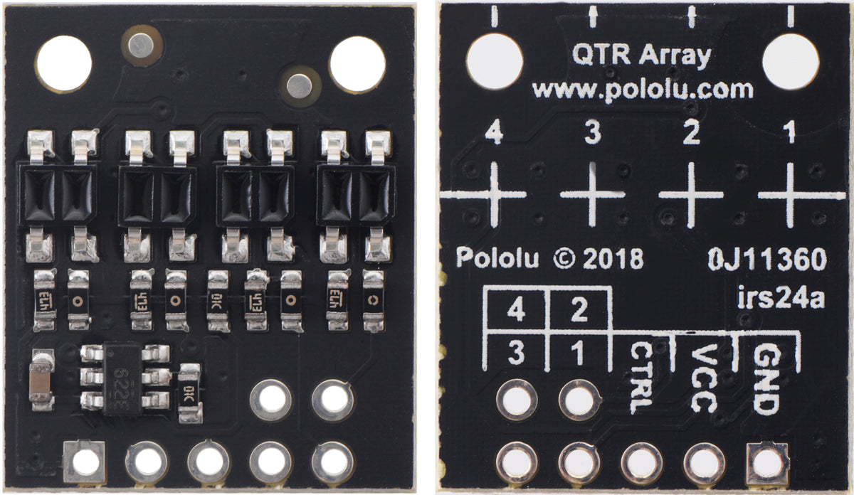 QTR-HD-04A Reflectance Sensor Array: 4-Channel, 4mm Pitch, Analog Output