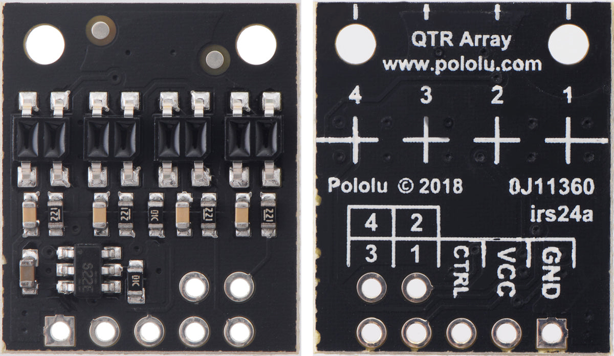 QTR-HD-04RC Reflectance Sensor Array: 4-Channel, 4mm Pitch, RC Output