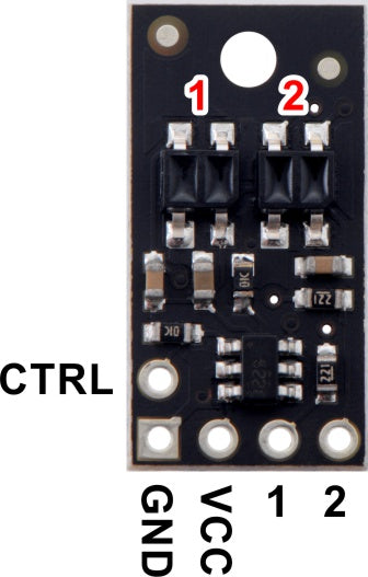 QTR-HD-02RC Reflectance Sensor Array: 2-Channel, 4mm Pitch, RC Output