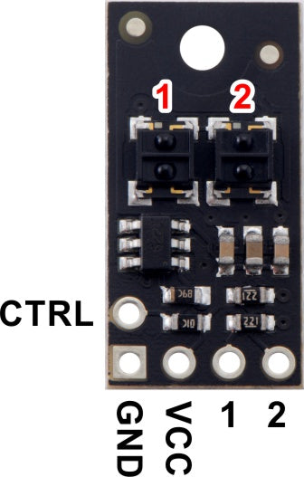 QTRX-HD-02RC Reflectance Sensor Array: 2-Channel, 4mm Pitch, RC Output, Low Current