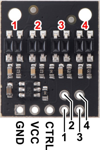 QTR-HD-04RC Reflectance Sensor Array: 4-Channel, 4mm Pitch, RC Output