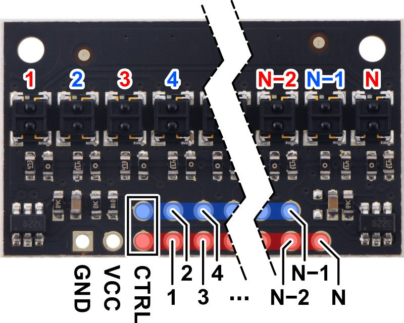 QTRX-HD-25A Reflectance Sensor Array: 25-Channel, 4mm Pitch, Analog Output, Low Current