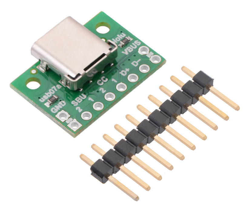 USB 2.0 Type-C Connector Breakout Board (usb07a)
