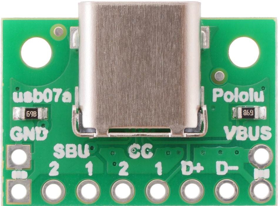 USB 2.0 Type-C Connector Breakout Board (usb07a)
