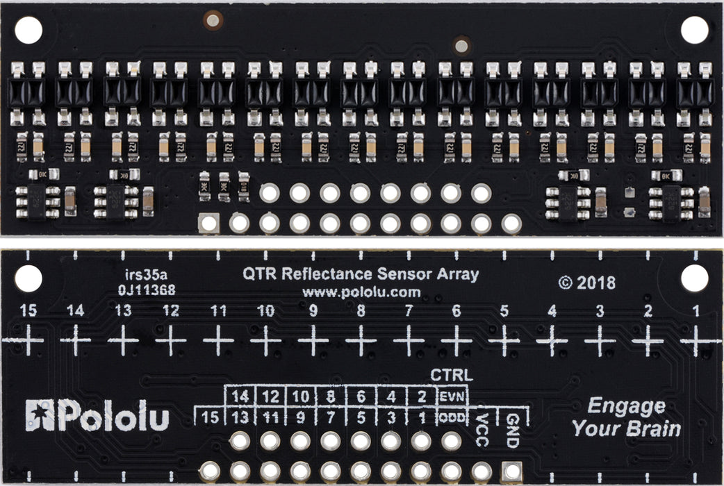 QTR-HD-15RC Reflectance Sensor Array: 15-Channel, 4mm Pitch, RC Output