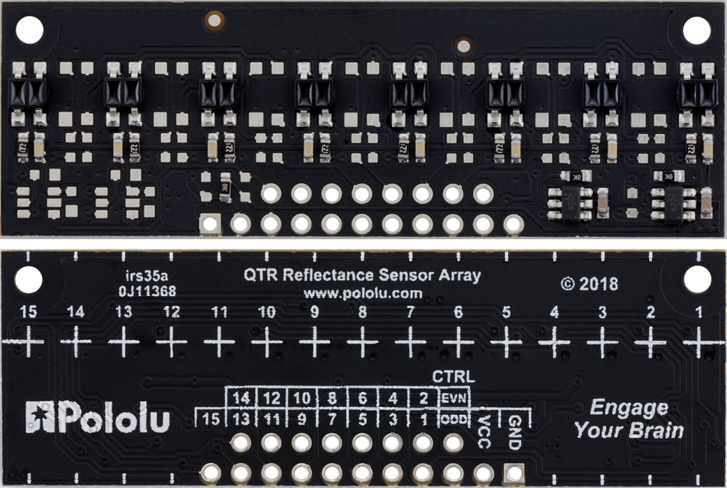 QTR-MD-08RC Reflectance Sensor Array: 8-Channel, 8mm Pitch, RC Output