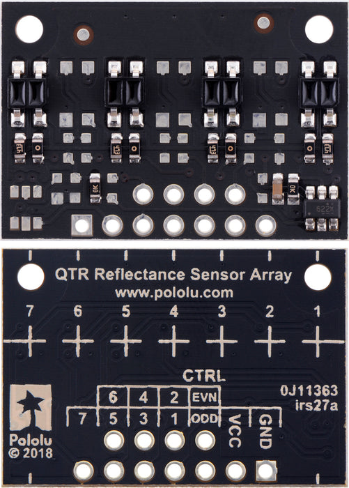 QTR-MD-04A Reflectance Sensor Array: 4-Channel, 8mm Pitch, Analog Output