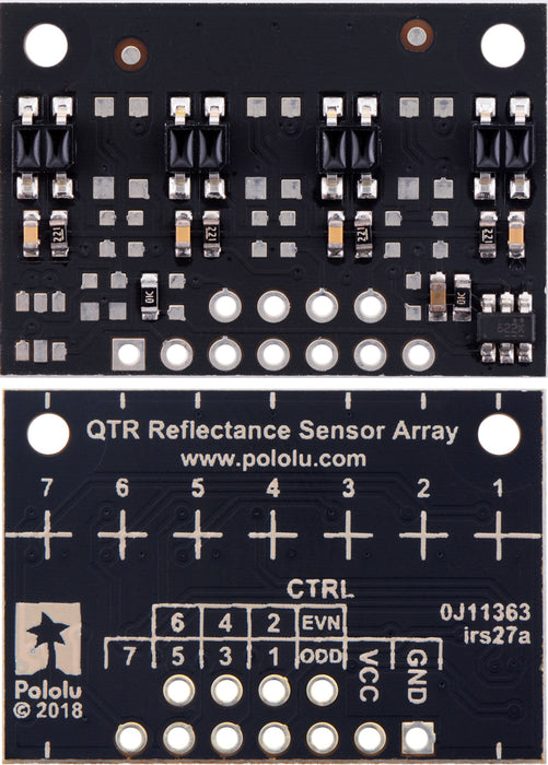 QTR-MD-04RC Reflectance Sensor Array: 4-Channel, 8mm Pitch, RC Output