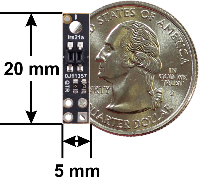 QTR-HD-01A Reflectance Sensor: 1-Channel, 5mm Wide, Analog Output