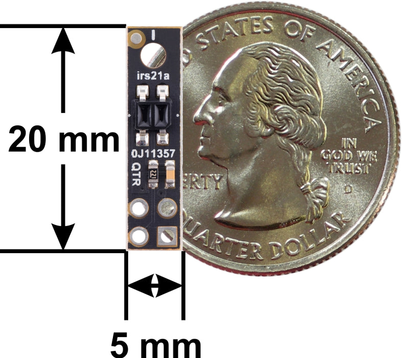 QTR-HD-01RC Reflectance Sensor: 1-Channel, 5mm Wide, RC Output