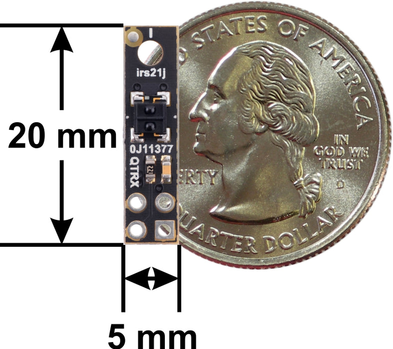 QTRX-HD-01RC Reflectance Sensor: 1-Channel, 5mm Wide, RC Output, Low Current