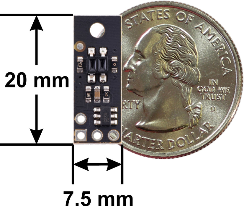 QTR-MD-01A Reflectance Sensor: 1-Channel, 7.5mm Wide, Analog Output