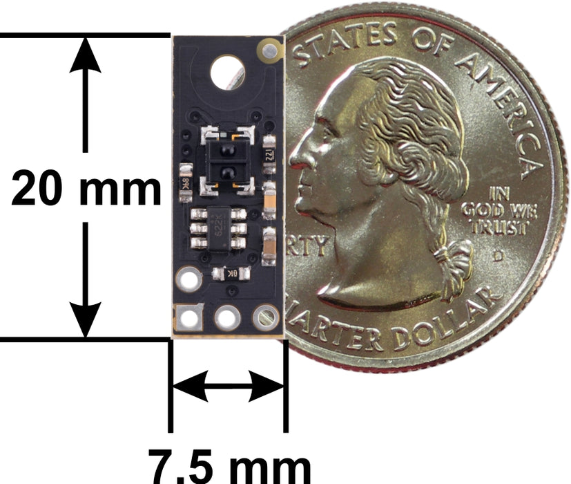 QTRX-MD-01RC Reflectance Sensor: 1-Channel, 7.5mm Wide, RC Output, Low Current 