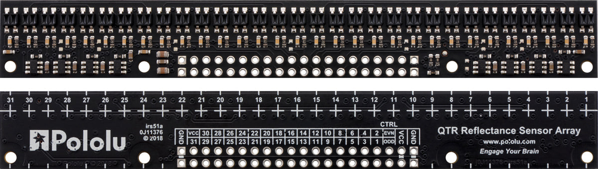 QTR-HD-31RC Reflectance Sensor Array: 31-Channel, 4mm Pitch, RC Output