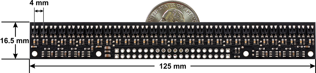 QTR-HD-31RC Reflectance Sensor Array: 31-Channel, 4mm Pitch, RC Output