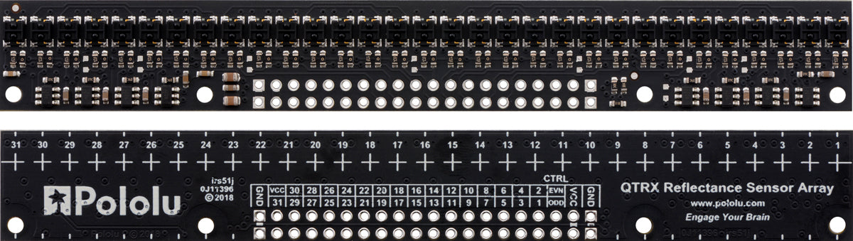 QTRX-HD-31A Reflectance Sensor Array: 31-Channel, 4mm Pitch, Analog Output, Low Current