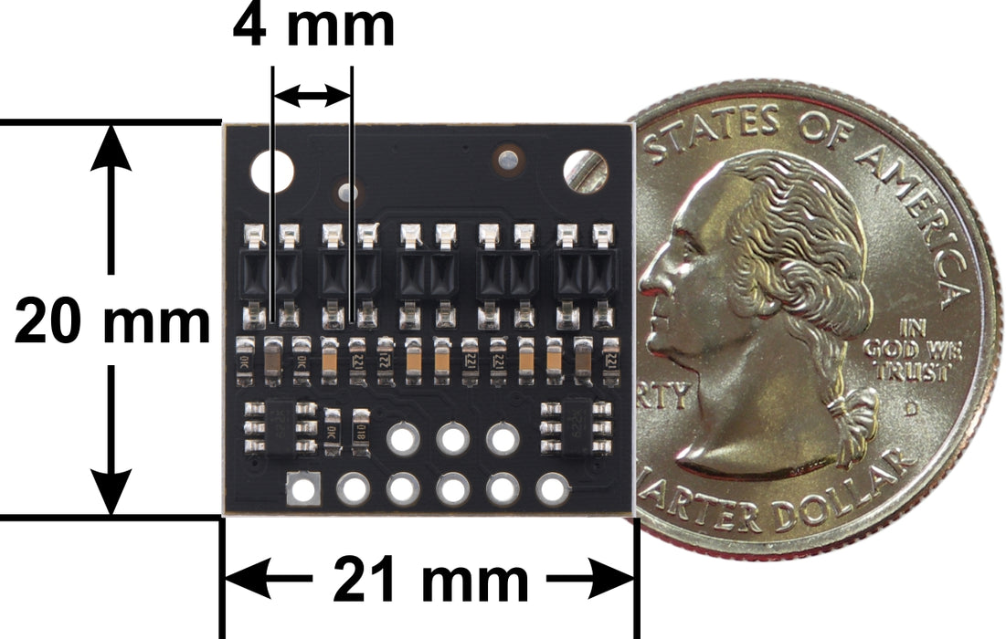 QTR-HD-05RC Reflectance Sensor Array: 5-Channel, 4mm Pitch, RC Output