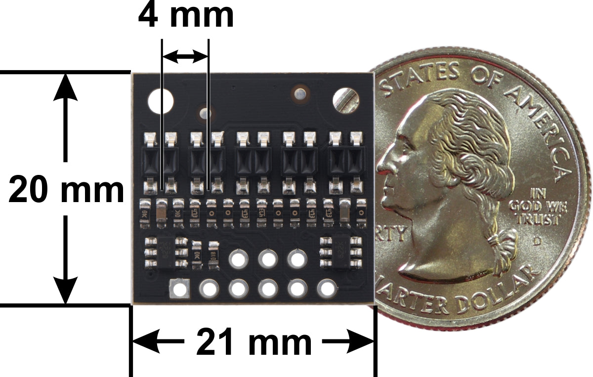 QTR-HD-05A Reflectance Sensor Array: 5-Channel, 4mm Pitch, Analog Outp ...