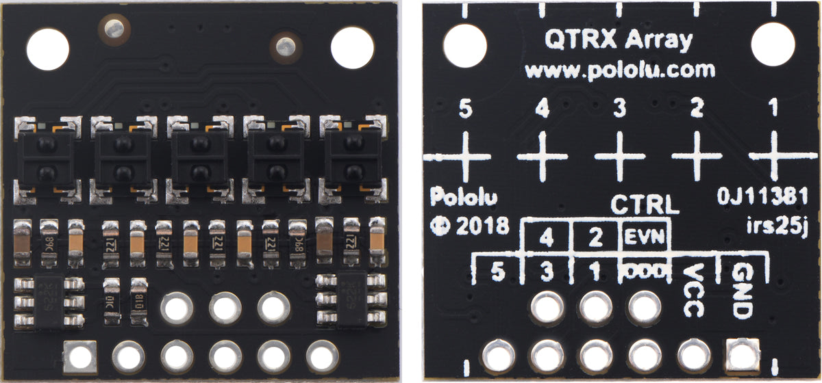 QTRX-HD-05RC Reflectance Sensor Array: 5-Channel, 4mm Pitch, RC Output, Low Current