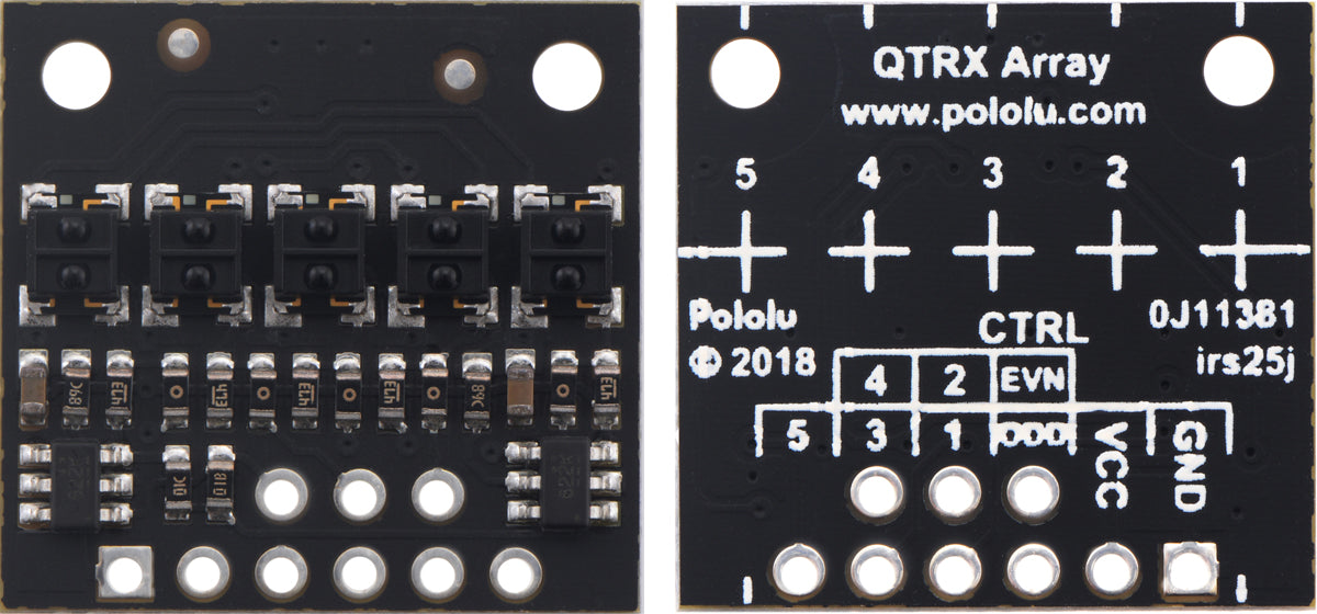 QTRX-HD-05A Reflectance Sensor Array: 5-Channel, 4mm Pitch, Analog Output, Low Current