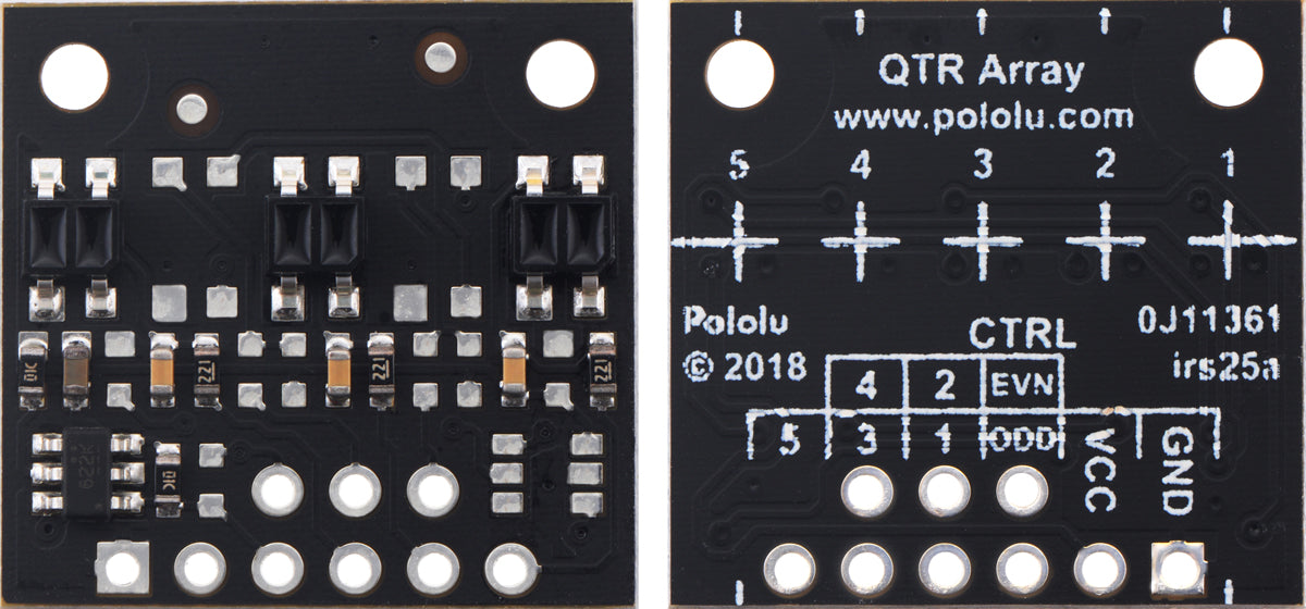 QTR-MD-03RC Reflectance Sensor Array: 3-Channel, 8mm Pitch, RC Output