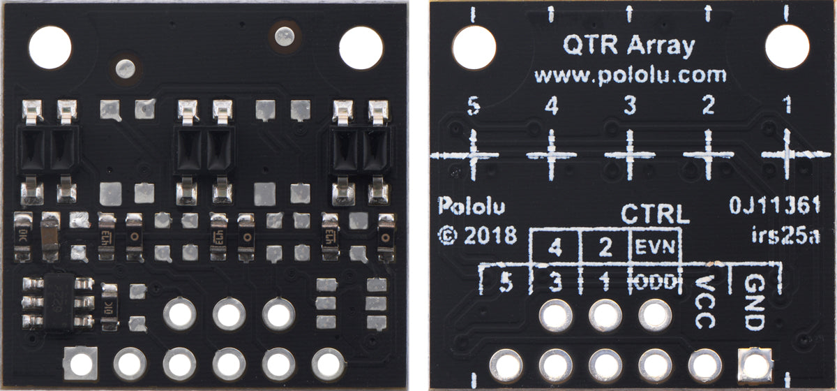 QTR-MD-03A Reflectance Sensor Array: 3-Channel, 8mm Pitch, Analog Output