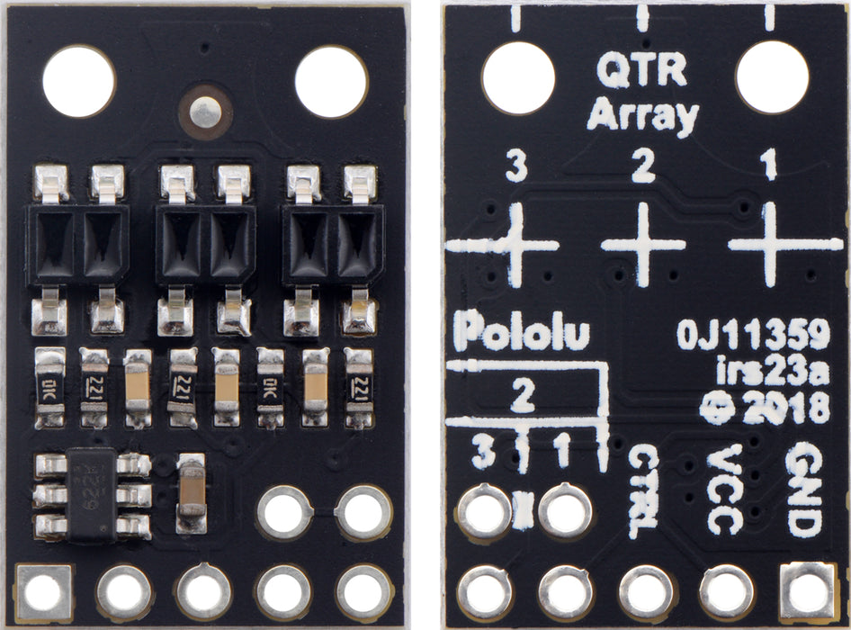 QTR-HD-03RC Reflectance Sensor Array: 3-Channel, 4mm Pitch, RC Output