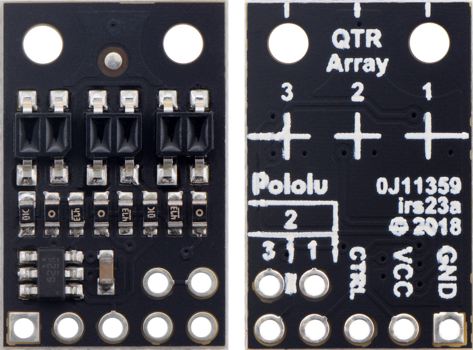 QTR-HD-03A Reflectance Sensor Array: 3-Channel, 4mm Pitch, Analog Output