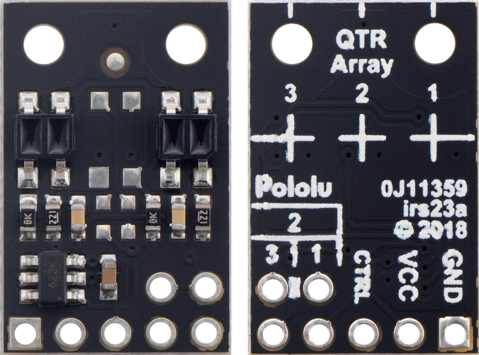 QTR-MD-02RC Reflectance Sensor Array: 2-Channel, 8mm Pitch, RC Output