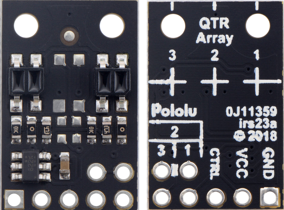 QTR-MD-02A Reflectance Sensor Array: 2-Channel, 8mm Pitch, Analog Output 