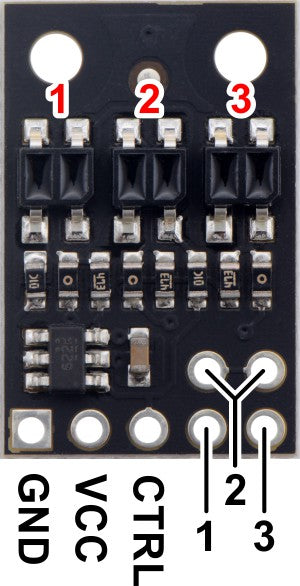 QTR-HD-03A Reflectance Sensor Array: 3-Channel, 4mm Pitch, Analog Output