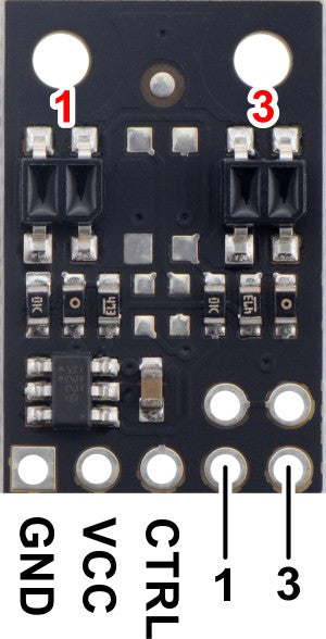 QTR-MD-02A Reflectance Sensor Array: 2-Channel, 8mm Pitch, Analog Output 