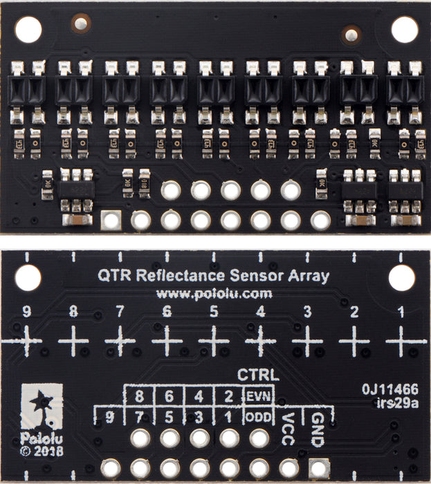 QTR-HD-09A Reflectance Sensor Array: 9-Channel, 4mm Pitch, Analog Output