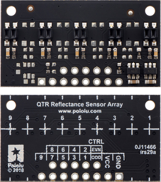 QTR-MD-05RC Reflectance Sensor Array: 5-Channel, 8mm Pitch, RC Output