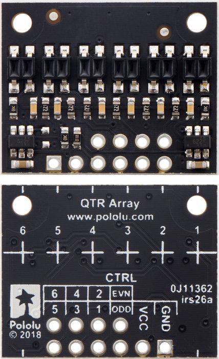 QTR-HD-06RC Reflectance Sensor Array: 6-Channel, 4mm Pitch, RC Output