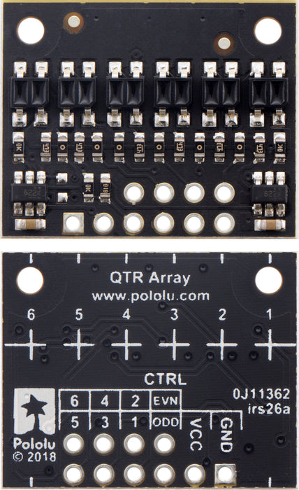 QTR-HD-06A Reflectance Sensor Array: 6-Channel, 4mm Pitch, Analog Output