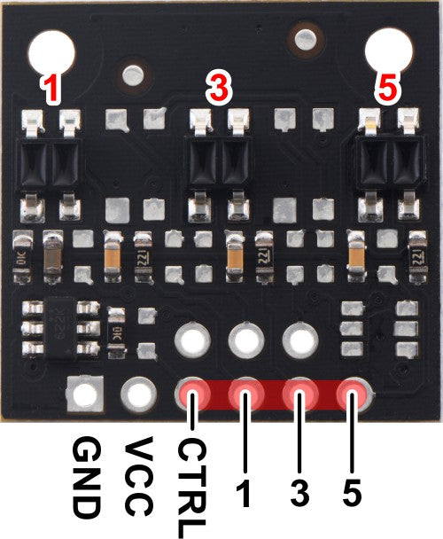 QTR-MD-03RC Reflectance Sensor Array: 3-Channel, 8mm Pitch, RC Output