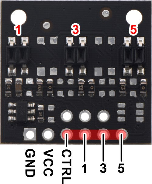 QTR-MD-03A Reflectance Sensor Array: 3-Channel, 8mm Pitch, Analog Output