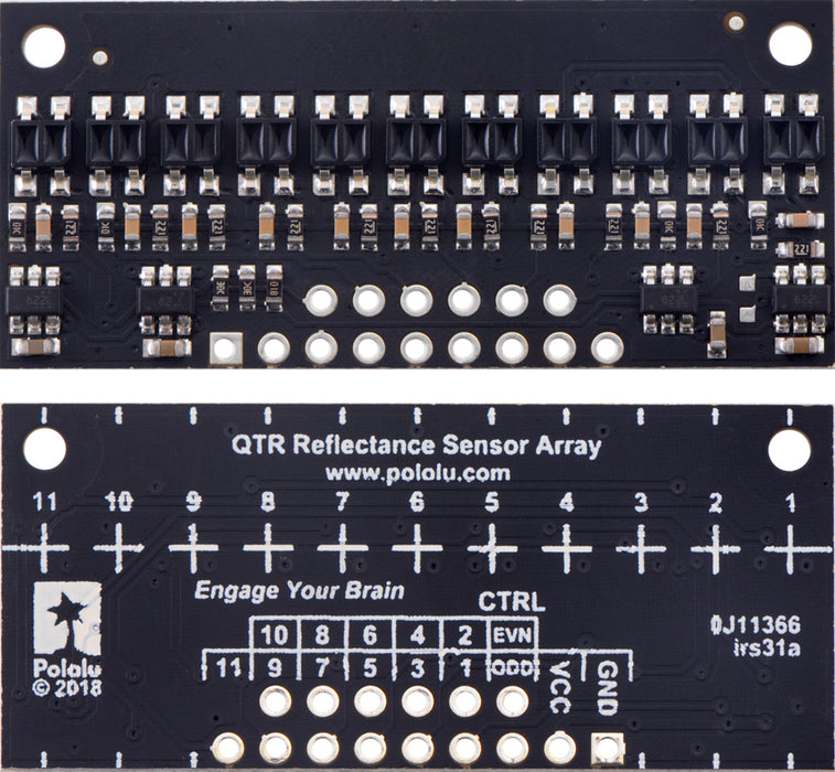 QTR-HD-11RC Reflectance Sensor Array: 11-Channel, 4mm Pitch, RC Output