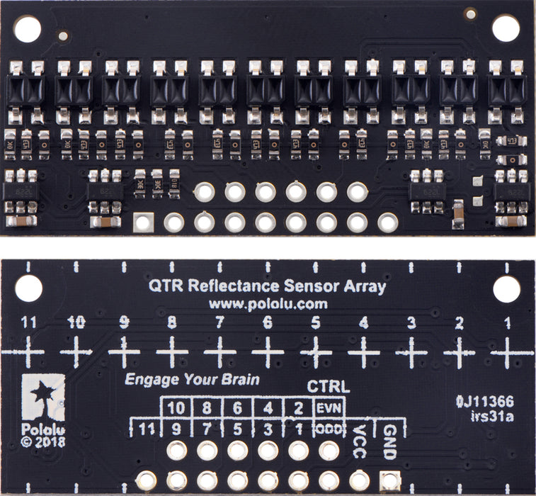 QTR-HD-11A Reflectance Sensor Array: 11-Channel, 4mm Pitch, Analog Output