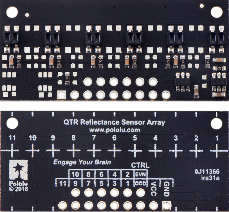 QTR-MD-06RC Reflectance Sensor Array: 6-Channel, 8mm Pitch, RC Output