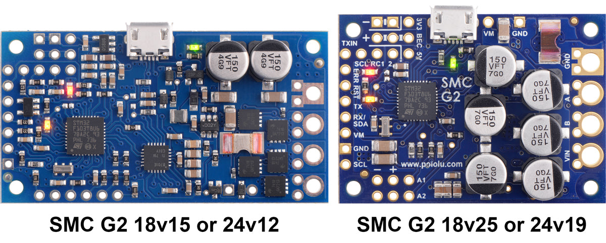 High-Power Simple Motor Controller G2 18v15 (Connectors Soldered)