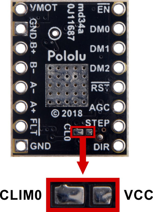 TB67S279FTG Stepper Motor Driver Compact Carrier (Header Pins Soldered)