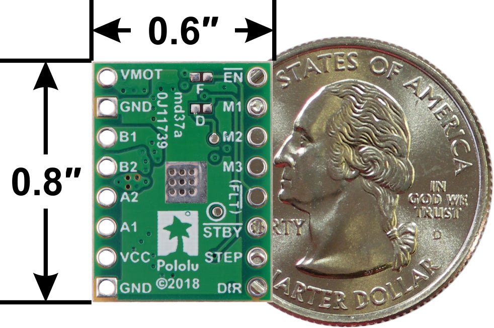 STSPIN820 Stepper Motor Driver Carrier (Header Pins Soldered)