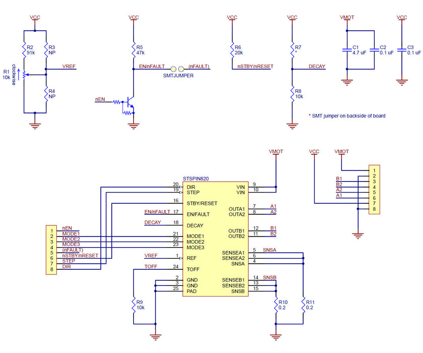 STSPIN820 Stepper Motor Driver Carrier (Header Pins Soldered)