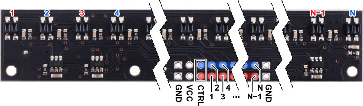 QTR-MD-13RC Reflectance Sensor Array: 13-Channel, 8mm Pitch, RC Output